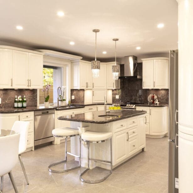 white custom kitchen in niagara