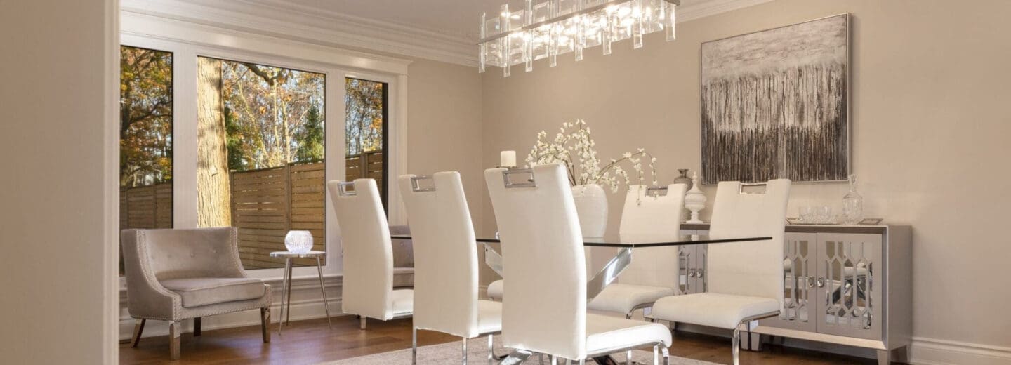 white custom luxury dining room