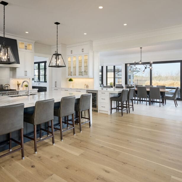 Open-concept view capturing the dining room and adjoining kitchen with seamless sightlines.