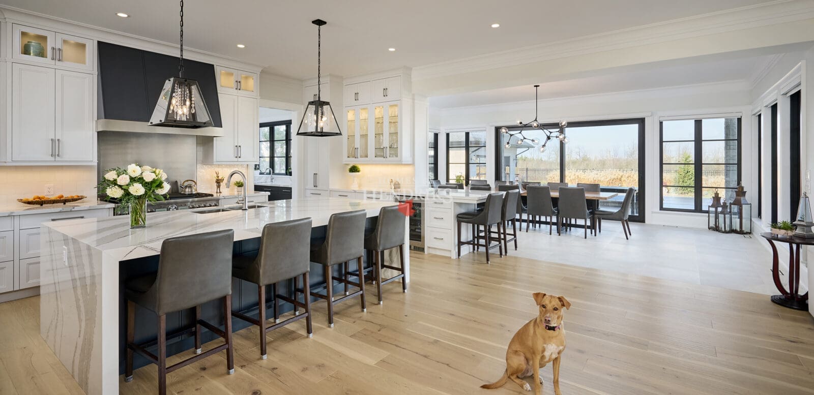 Open-concept view capturing the dining room and adjoining kitchen with seamless sightlines.