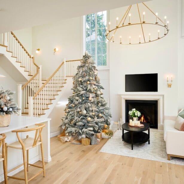 Beautiful charismas tree in a new custom home