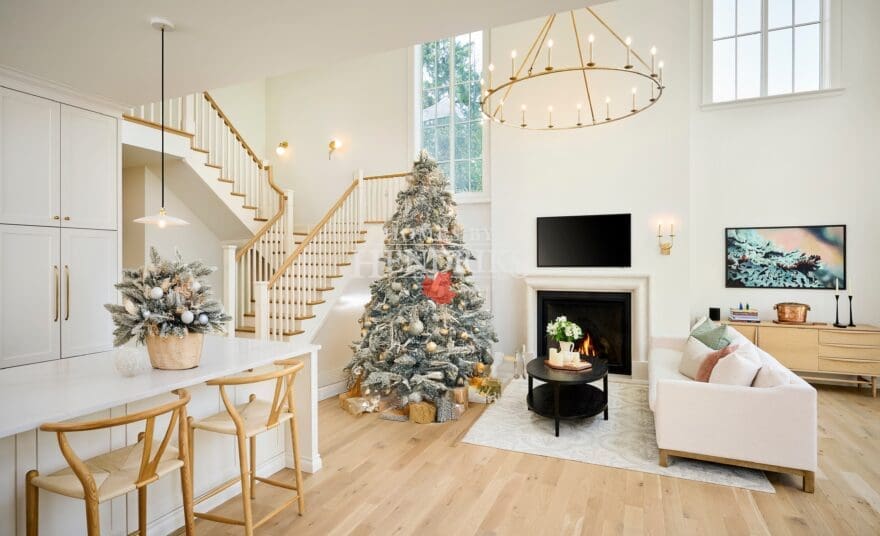 Beautiful charismas tree in a new custom home